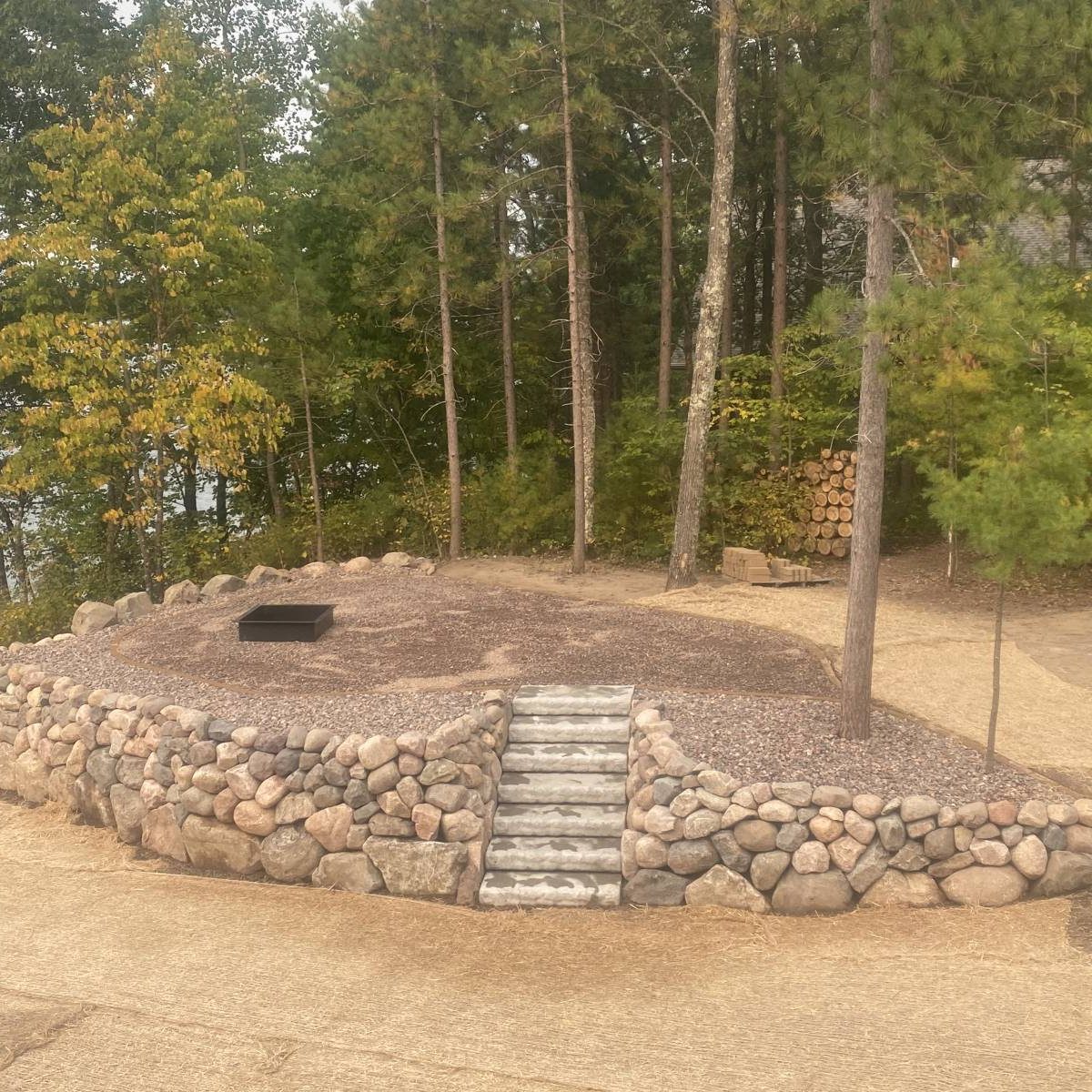 Hayward WI Landscaping Rock Wall